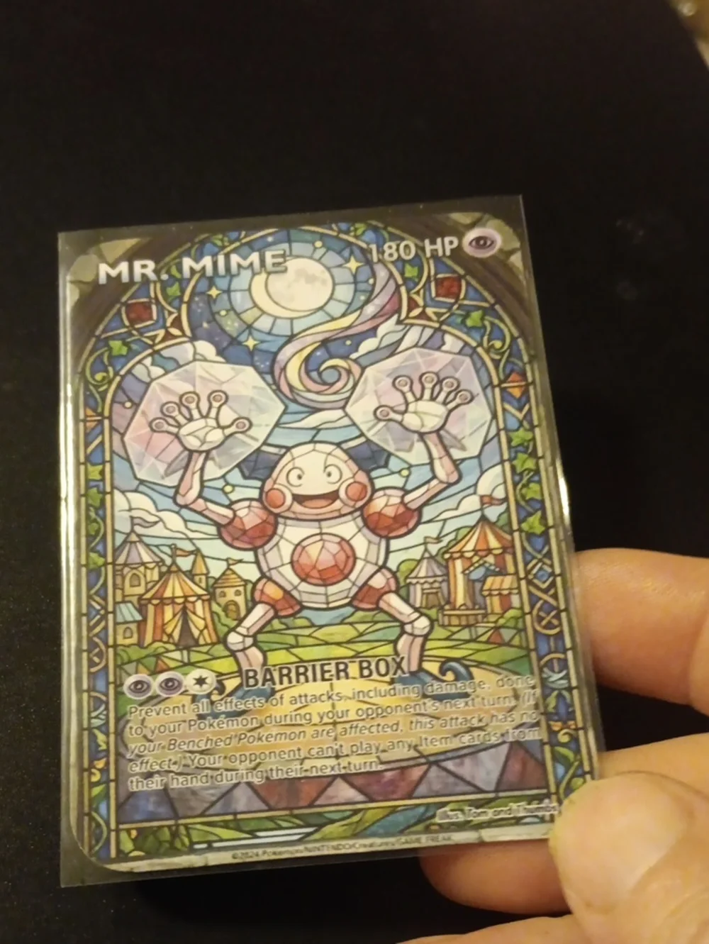 Mr. Mime Stained Glass Art Print - Colorful Multi-Color